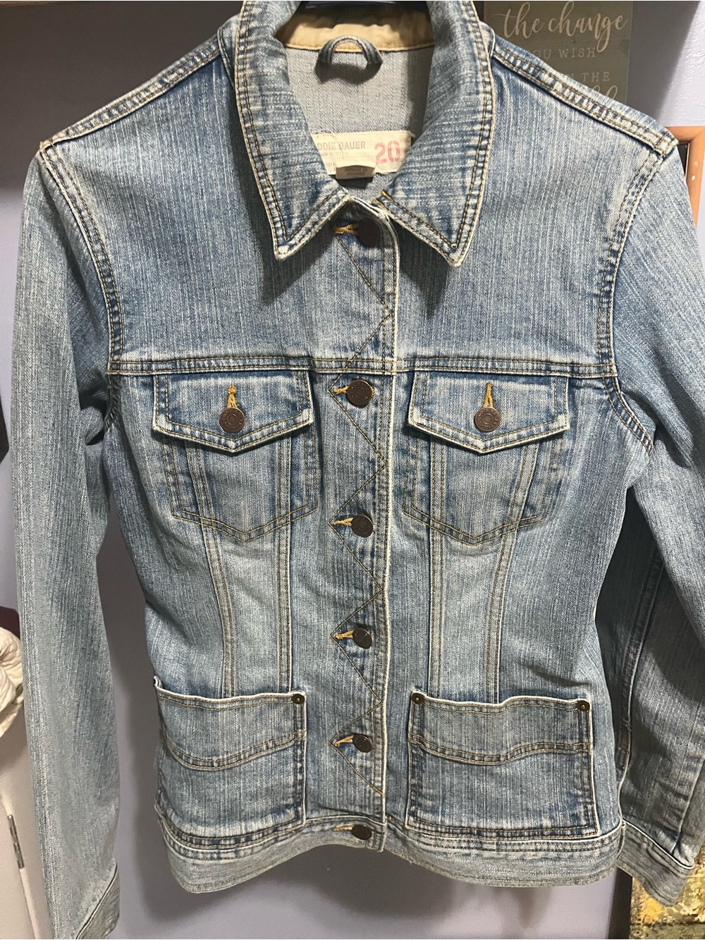 Eddie Bauer Light Blue Denim Jean Jacket